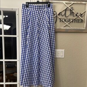 Blue and White Checkered Women's Skirt